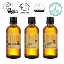 Load image into Gallery viewer, Cedarwood Atlas, Rosemary and Eucalyptus Lemon Everyday Essentials 3 x 100ml Trio Set